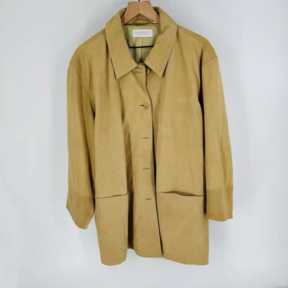 Elisabeth by Liz Claiborne Vintage Leather Long Coat Jacket 100% Leather Size 24 - Picture 8 of 8